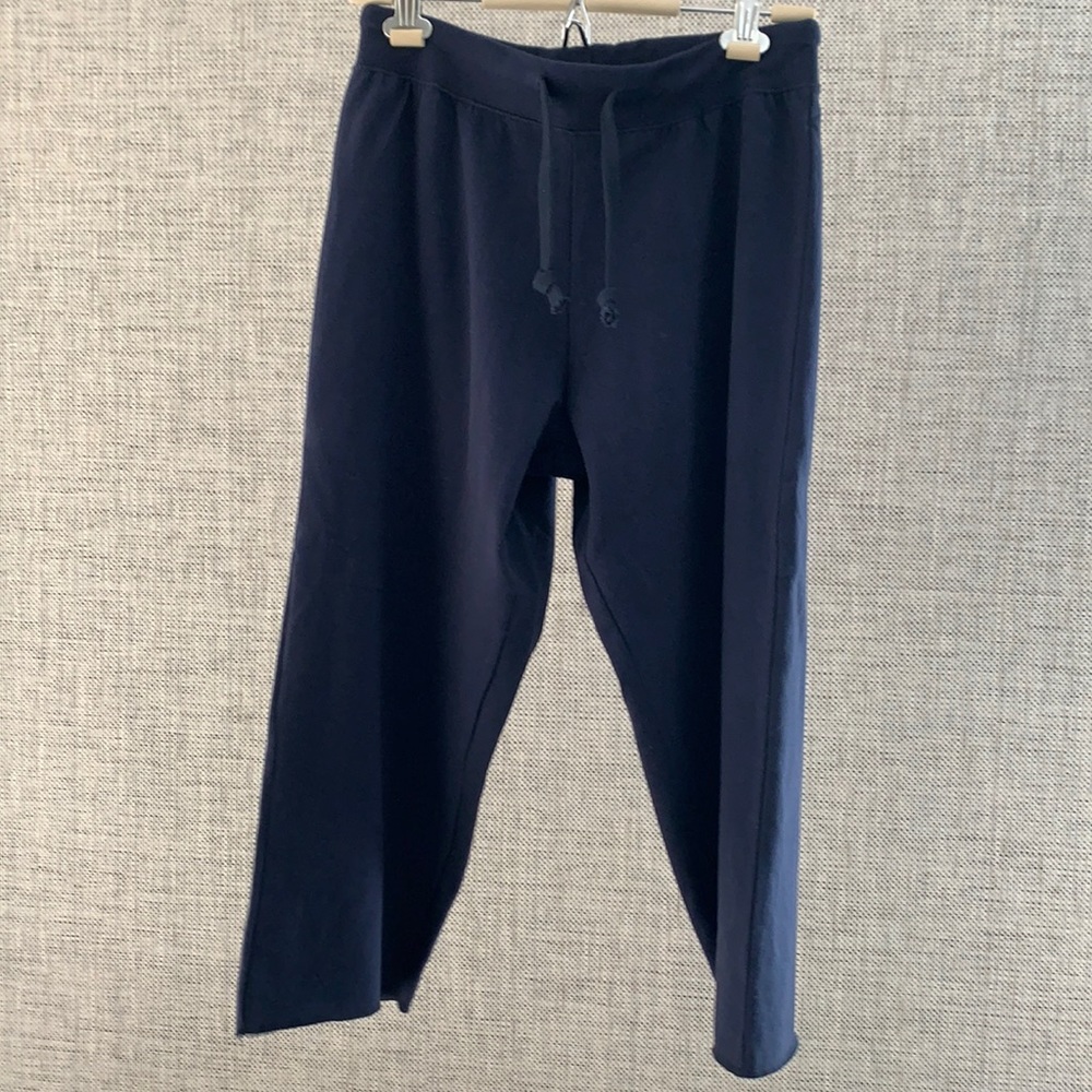 Cropped Sweat Pants Women Medium Navy Blue